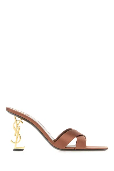 Saint Laurent 85mm Opyum Mules In Brown