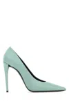 Saint Laurent Satin Monceau Pumps Featuring Pointed Toe