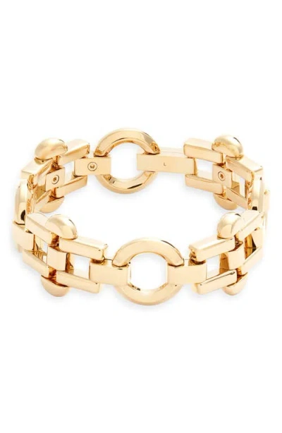 Saint Laurent Arabesque Hexagon Chain Bracelet In Gold