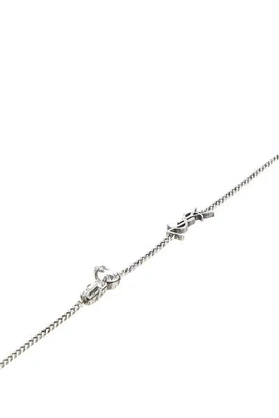 Saint Laurent Argencryst Charm Bracelet For Women In Silver