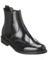 Saint Laurent Ceril Brogue-detail Leather Chelsea Boots In Black