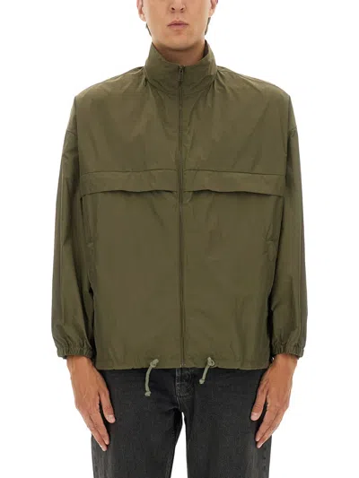 SAINT LAURENT SAINT LAURENT ARMY GREEN POLYESTER WINDBREAKER