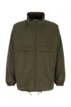 Saint Laurent Polyester Windbreaker Jacket For Men In Green