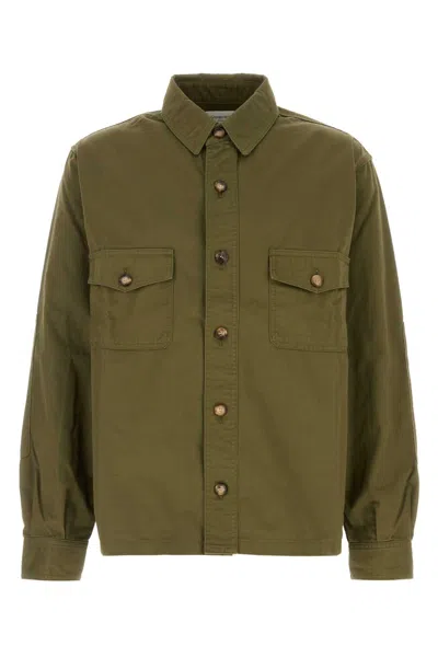 Saint Laurent Army Green Twill Shirt