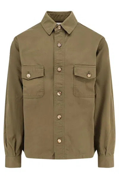 Saint Laurent Army Green Twill Shirt