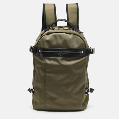 Pre-owned Saint Laurent Army Green/black Nylon Backpack
