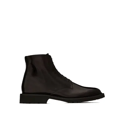 Saint Laurent Army Leather Boots Men In Black