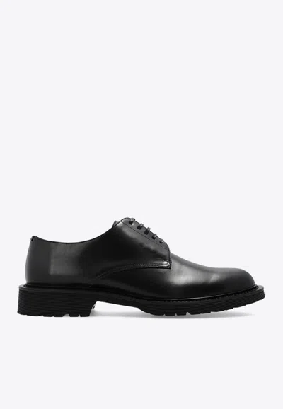 Saint Laurent Army Leather Derby Shoes In Black