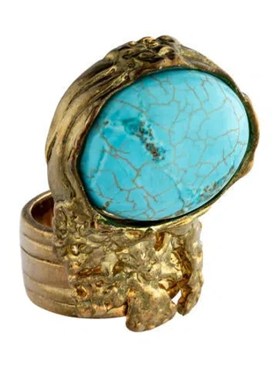 Pre-owned Saint Laurent Arty Cocktail Ring In Multi