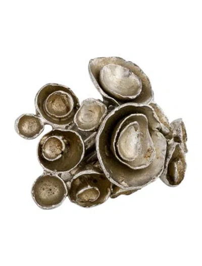 Pre-owned Saint Laurent Arty Flower Cocktail Ring In Multi
