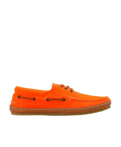 Saint Laurent Ashe Leather Boat Shoes In Red