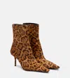 Saint Laurent Ashley 75 Calf Hair Ankle Boots In Multi