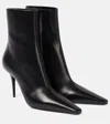 Saint Laurent Ashley 90 Leather Booties In Black