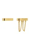 Saint Laurent Asymmetric Chain Earrings In Metallic