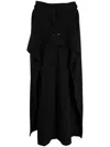 Saint Laurent Drawstring Hooded Cape In Black