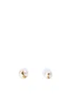 Saint Laurent Asymmetric Earrings Cassandre In Brown