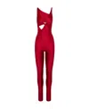 Saint Laurent Asymmetric Sleeveless Jumpsuit In Red