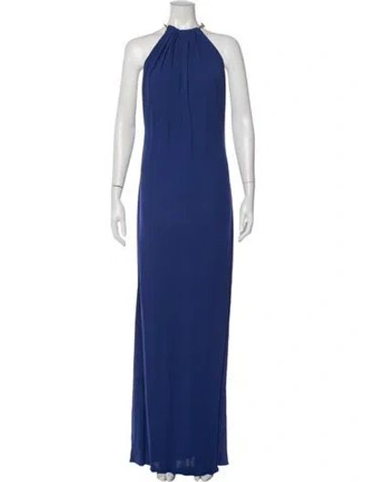 Pre-owned Saint Laurent Asymmetrical Long Dress In Blue