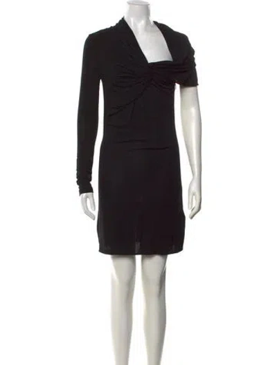 Pre-owned Saint Laurent Asymmetrical Mini Dress In Black