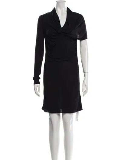 Pre-owned Saint Laurent Asymmetrical Mini Dress W/ Tags In Black