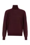 Saint Laurent Wool Sweater With Turtleneck In Purple