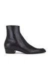Saint Laurent Augustin Zip Detailed Ankle Boots In Nero