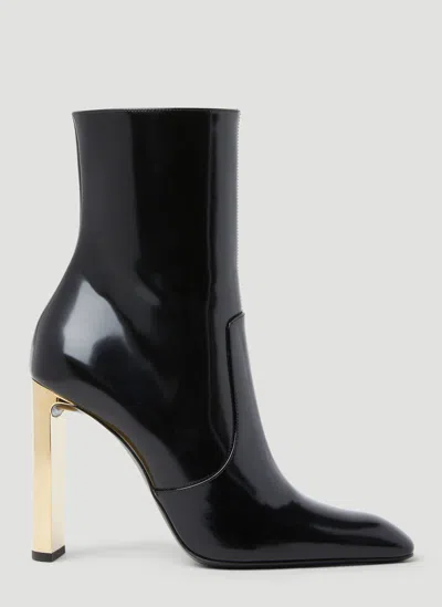 Saint Laurent Auteuil High Heel Boots In Black