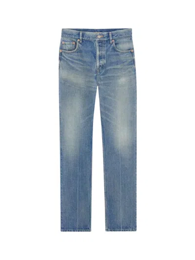 Saint Laurent Authentic Light Denim 5-pocket Jeans In Blue