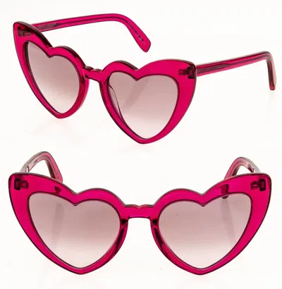 Pre-owned Saint Laurent Authentic Loulou 181 Sl181 Crustal Pink Summer Heart Sunglass 021