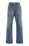 Saint Laurent Authentic Rigid Mid-rise Straight-leg Jeans In Blue