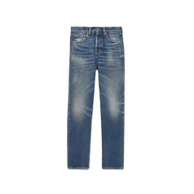 Saint Laurent Authentic Slim Jeans In Blue