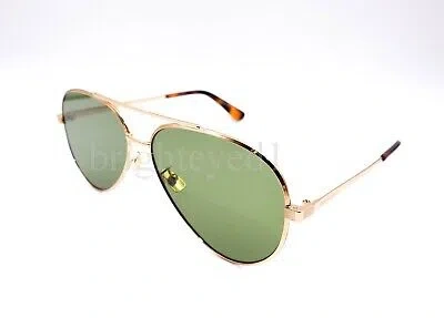 Pre-owned Saint Laurent Authentic Yves  Gold Aviator Sunglasses Classic 11 Zero - 002 In Green
