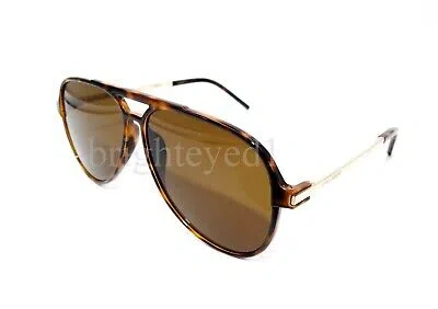 Pre-owned Saint Laurent Authentic Yves  Tortoise Pilot Sunglasses Sl 228-003 In Brown