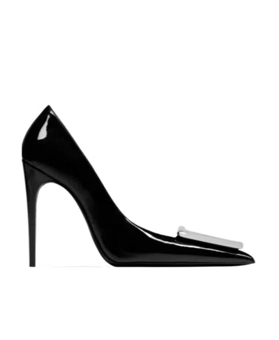 Saint Laurent Avenue 110mm Leather Pumps In Black