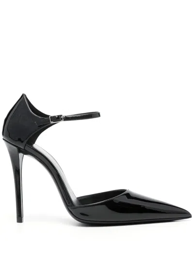 Saint Laurent Avenue 110mm Patent Leather Pumps In Schwarz