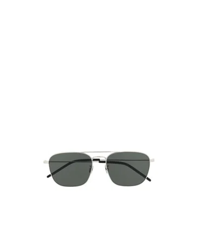 Saint Laurent Aviator 309 Sunglasses In Gray