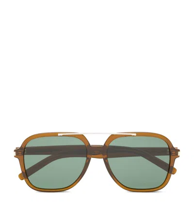 Saint Laurent Aviator 545 Sunglasses In Brown