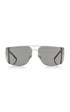 SAINT LAURENT AVIATOR-FRAME METAL SUNGLASSES