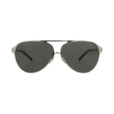 Pre-owned Saint Laurent Aviator Frame Metal Sunglasses 'silver/grey' | Men's Size Onesize