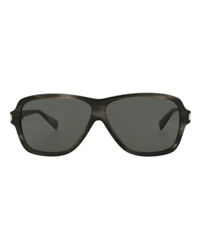 Saint Laurent Aviator-frame Recycled Acetate Sunglasses In Black