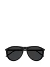 Saint Laurent Aviator Frame Sunglasses In 001 Black Black Black