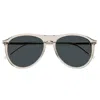 Saint Laurent Aviator Frame Sunglasses In 003 Beige Beige Transpare