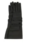 Saint Laurent Guanti In Pelle Nera Donna