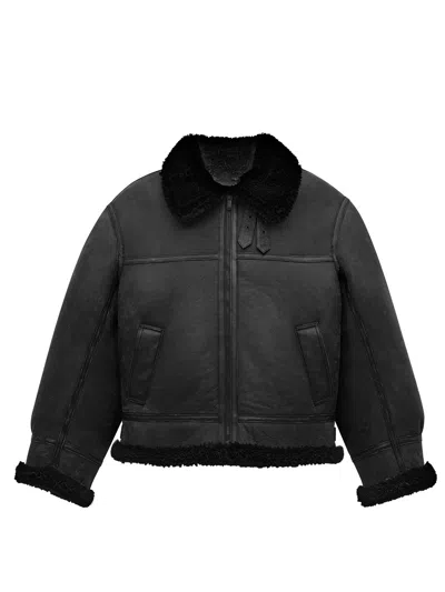 Saint Laurent Aviator Jacket In Black