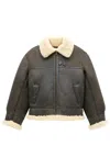 Saint Laurent Aviator Jacket In Aged Leather And Shearling In Brown