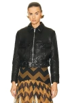 Saint Laurent Leather Aviator Bomber Jacket In Noir