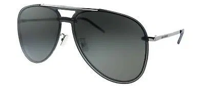 Pre-owned Saint Laurent Aviator Metal Sunglasses With Grey Lens For Men - Size 99 Mm In Silver
