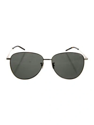 Pre-owned Saint Laurent Aviator Mirrored Sunglasses In Gold/metallic