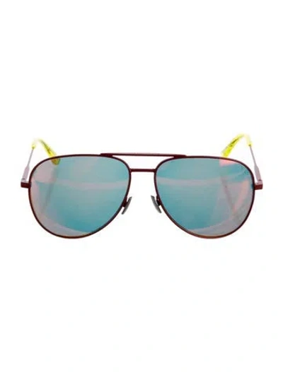 Pre-owned Saint Laurent Aviator Mirrored Sunglasses In Multi