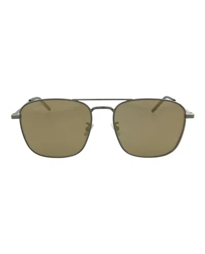 Saint Laurent Aviator-style Metal Sunglasses In Green